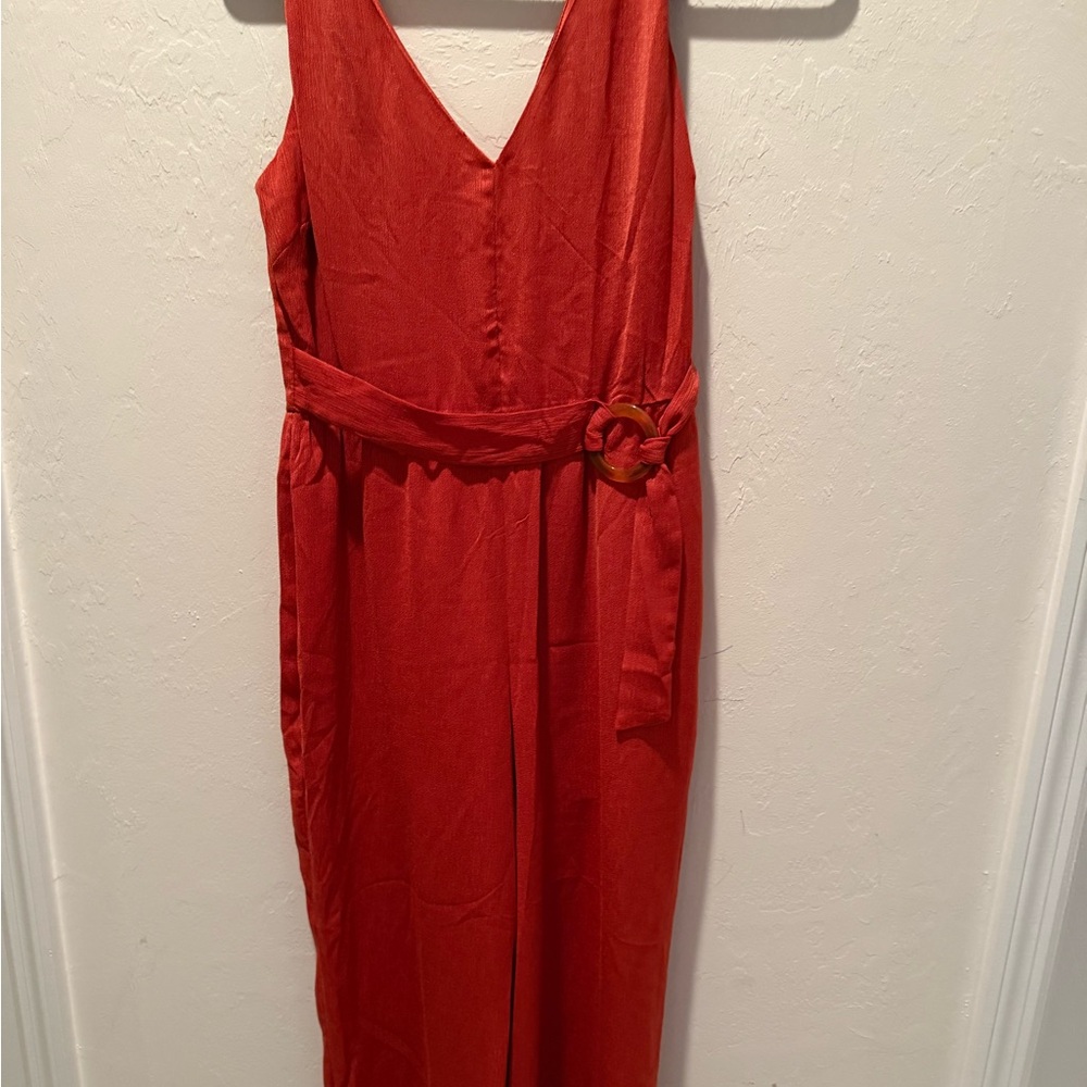 Junior's Crystal Sky Sleeveless Rust-Colored Jumpsuit-size 7- NWOT